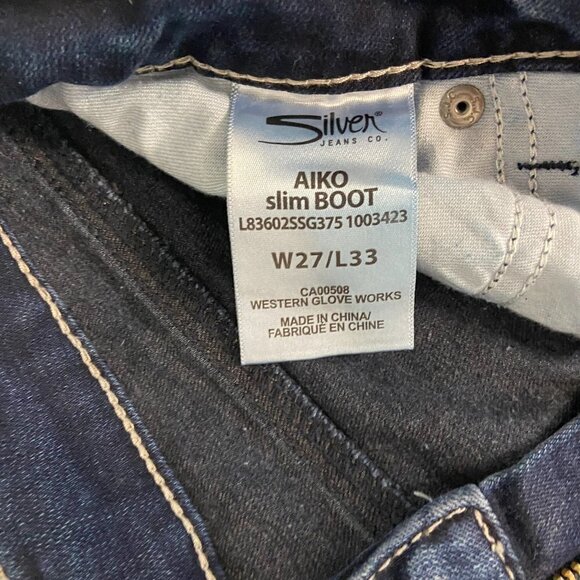 Silver Jeans Aiko Slim Boot Women's Size 27 (28 x 32) Medium Wash - Picture 10 of 11
